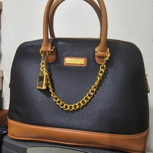 Joy and Iman black and brown hand bag - Picture 2 of 7